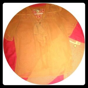 Forever 21 Light Orange Sheer Blouse